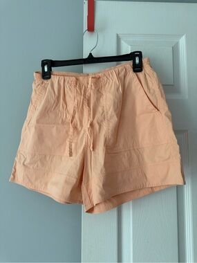lululemon | cotton blend poplin high-rise short in peach bellini